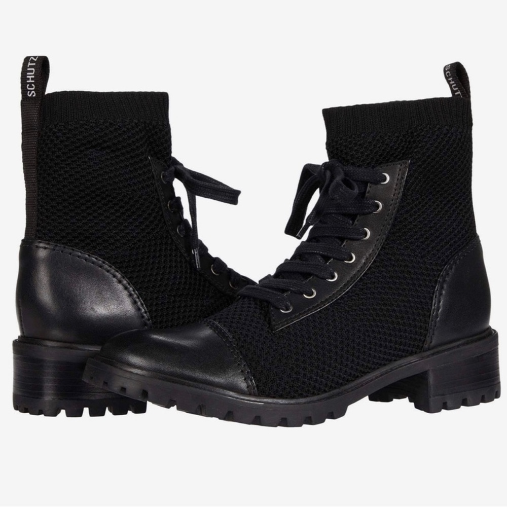 Schutz Aimee Printed Combat Boots in Size 8.5